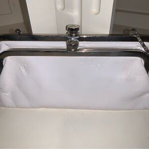 White House Black Market White Foldover Clutch Purse